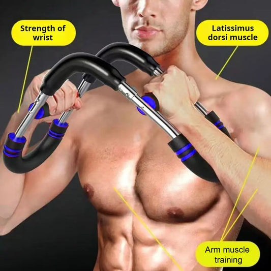 65*17.5cm Twister Arm Exerciser With Foam Handle 40-50kg Adjustable Chest Workout Bar Forearm Triceps Muscle Fitness Equipment